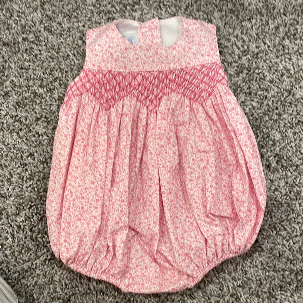 Pink Floral Baby romper / bubble